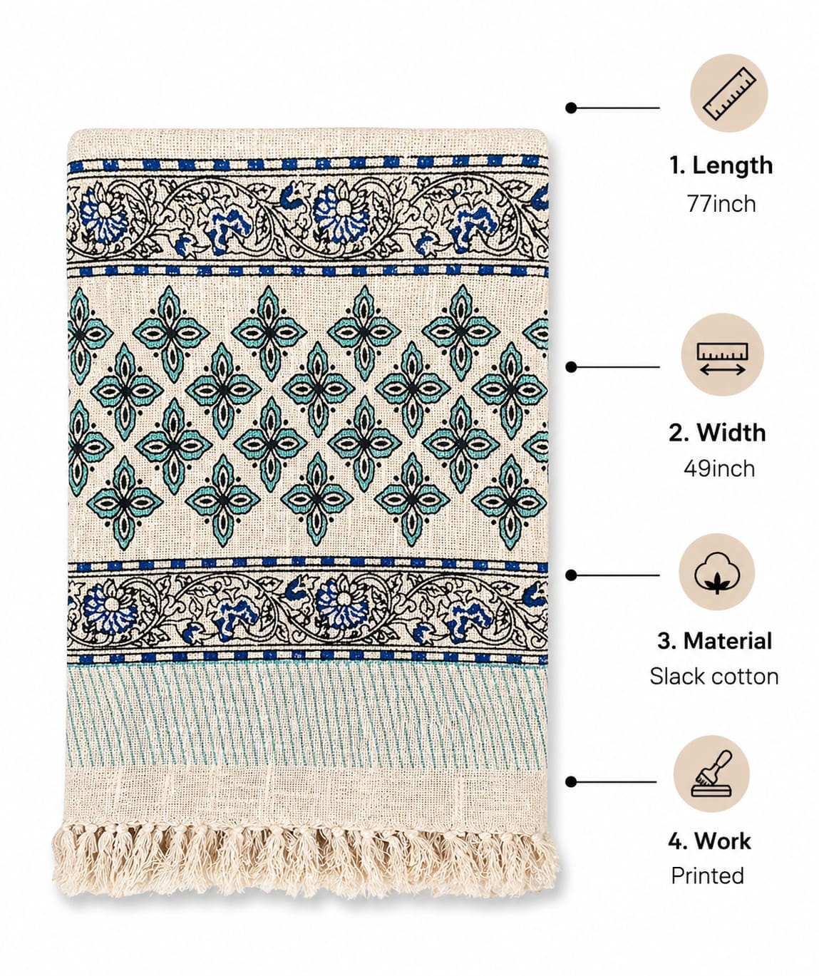 Azure Bloom Printed Throw