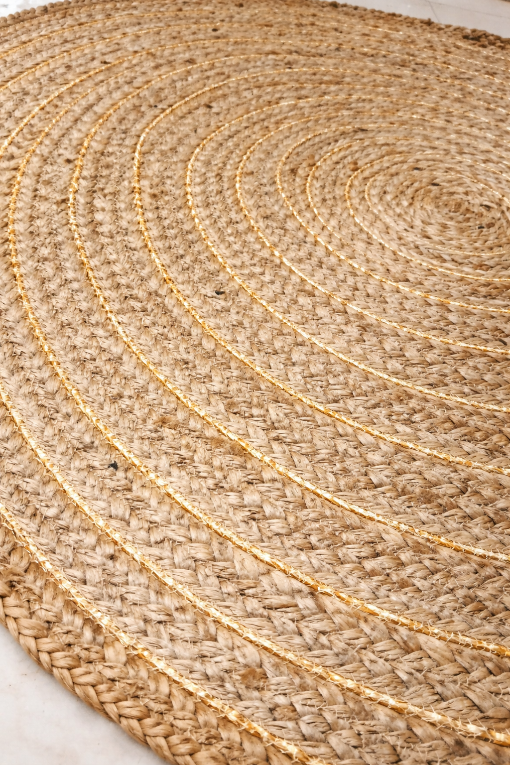 Golden Ripple Jute Rug