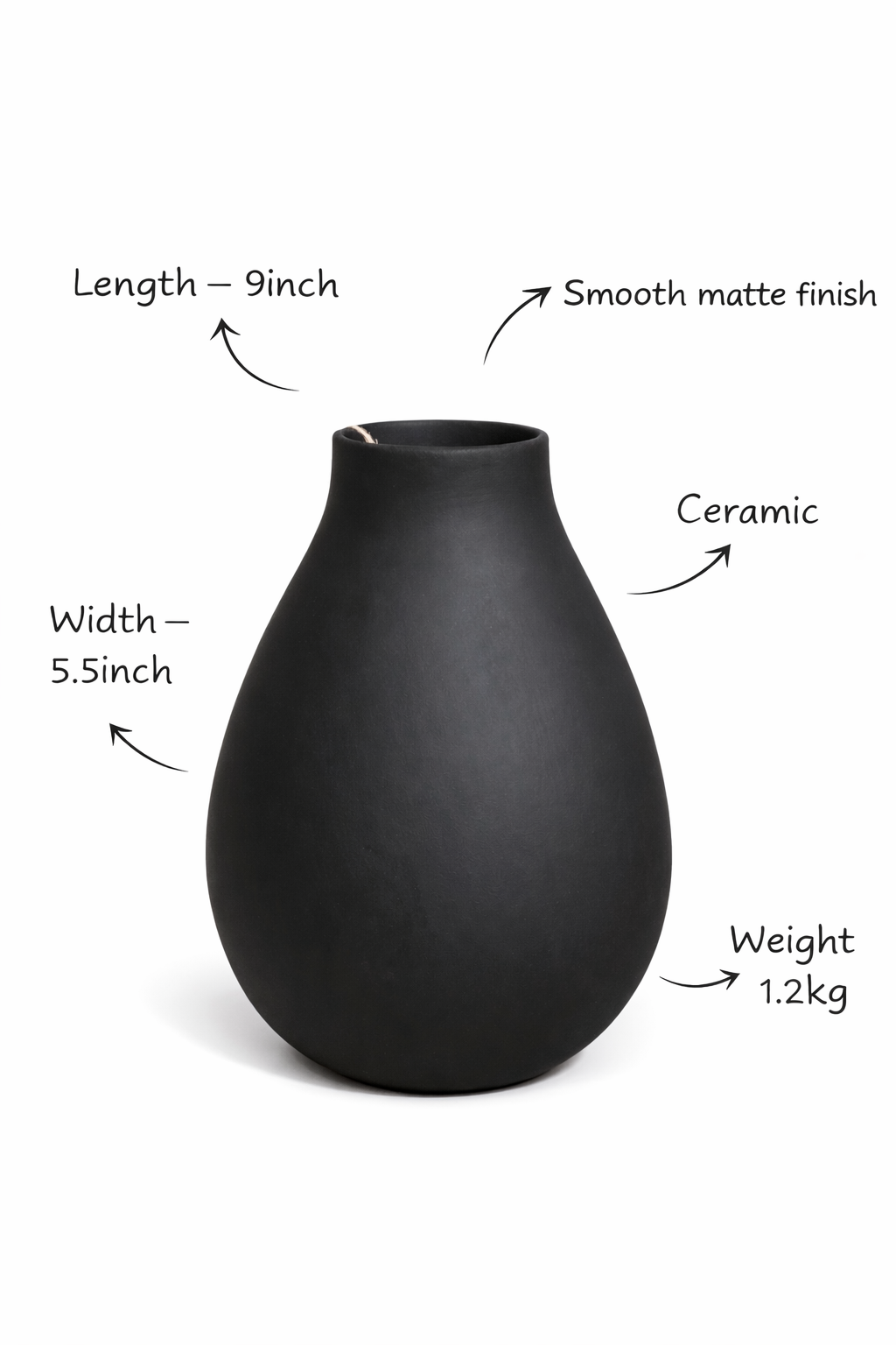 Noir Teardrop Vase