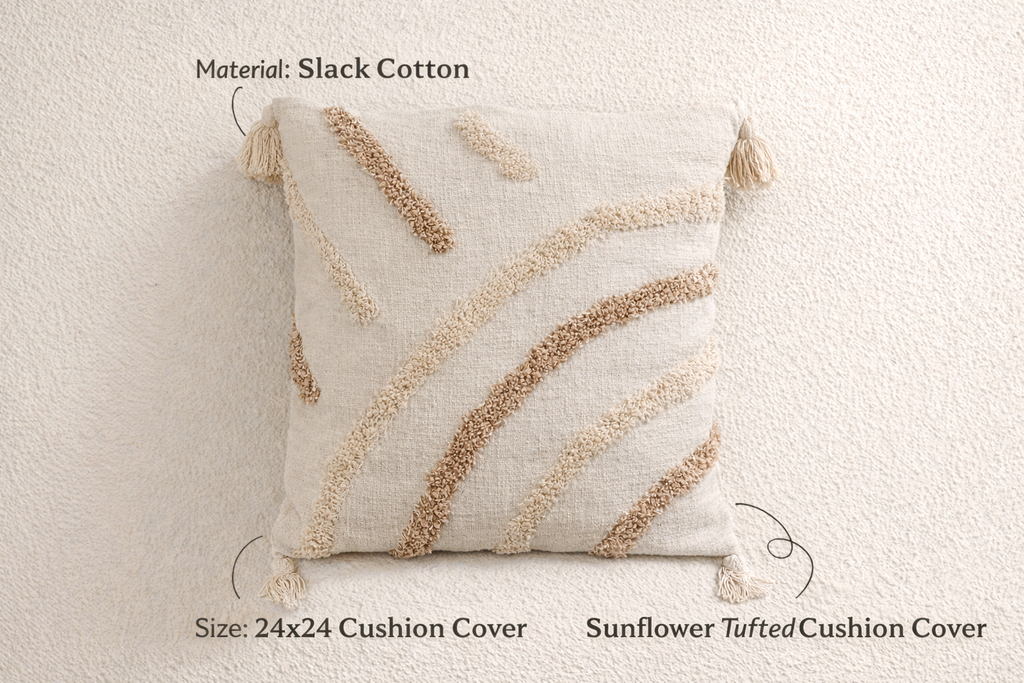 Tufted Tassels 24*24 Cushion Cover