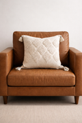 Tufted Tassels Beige 24*24 Cushion Cover