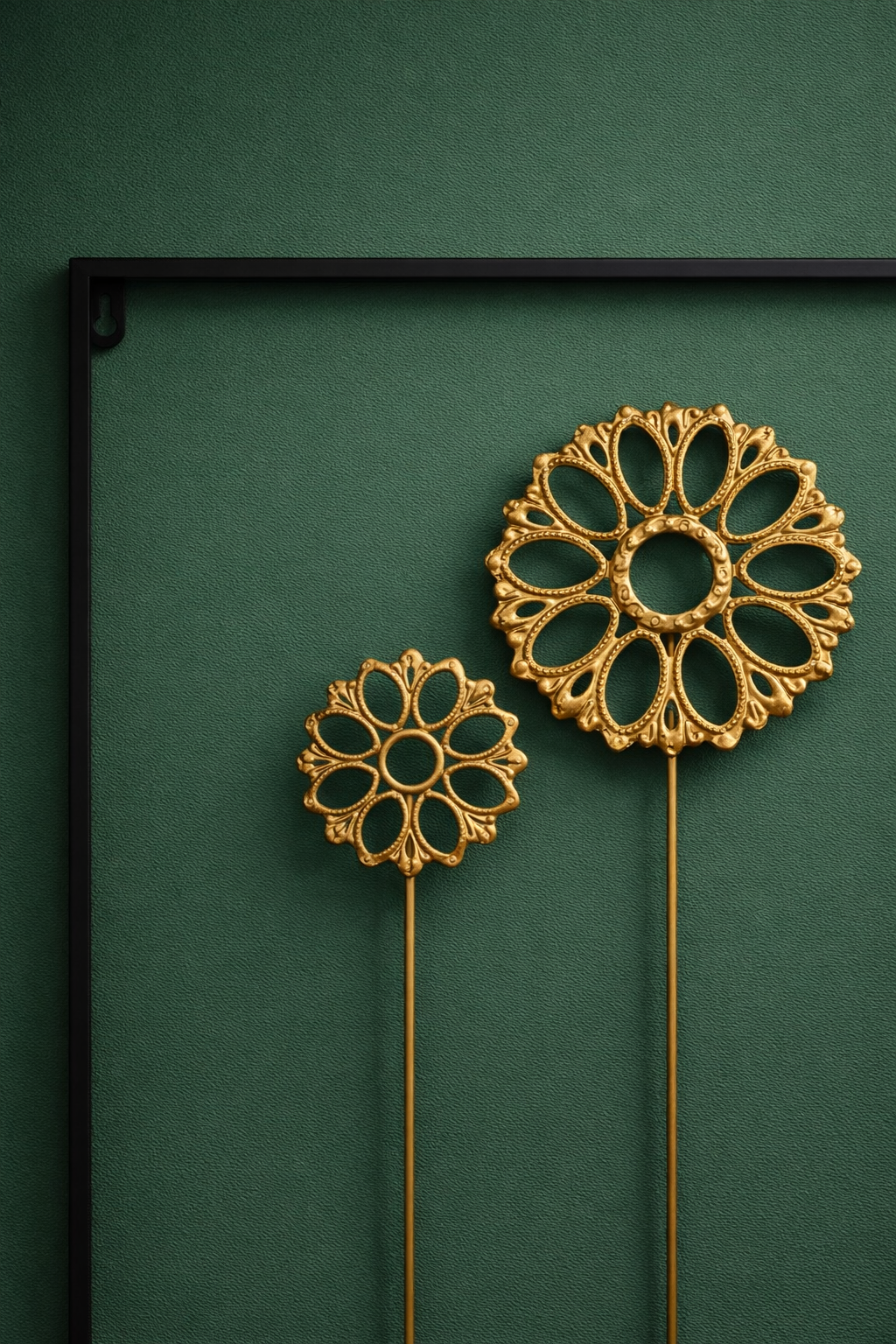 Golden Bloom Metal Wall Art