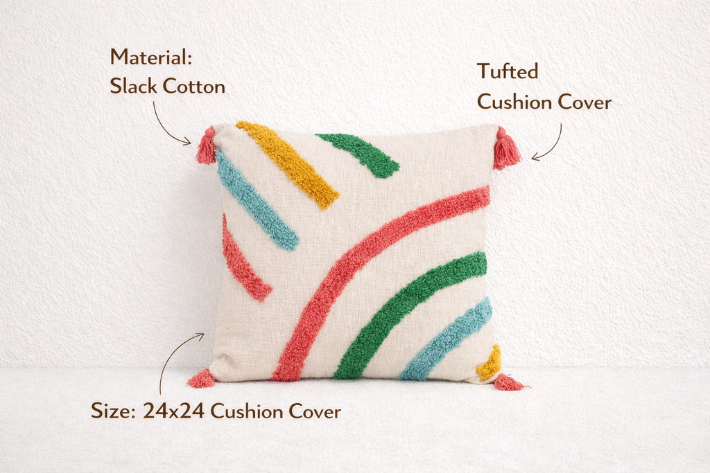 Tassels colorful 24*24 Cushion Cover