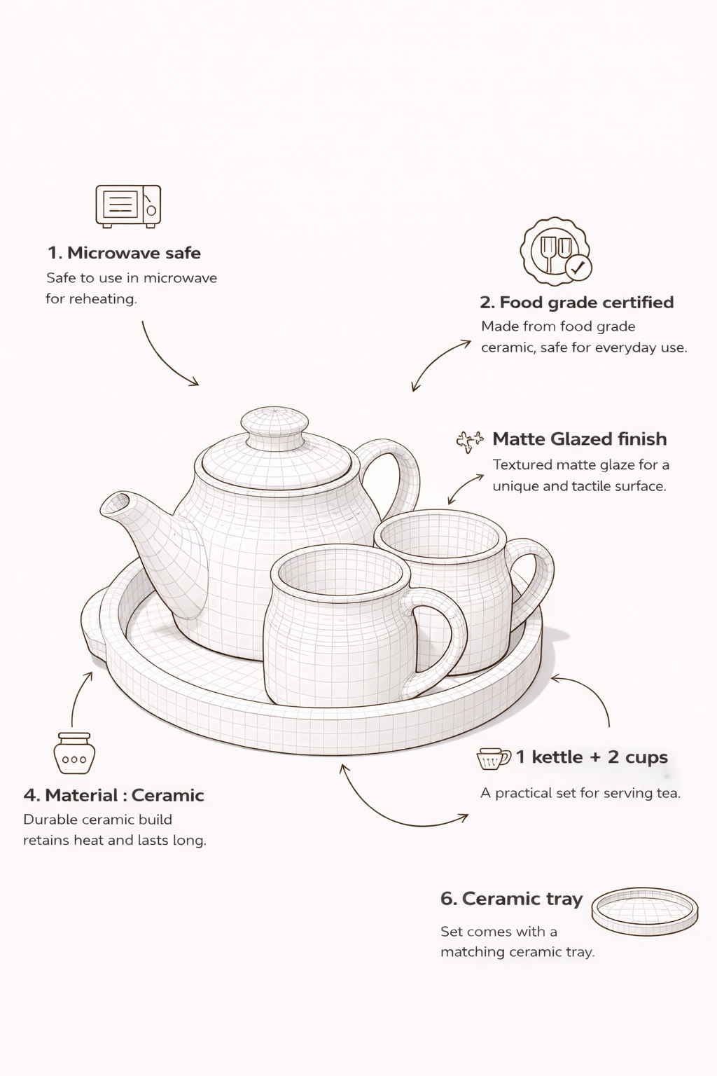 Crimson Calm Tea Set